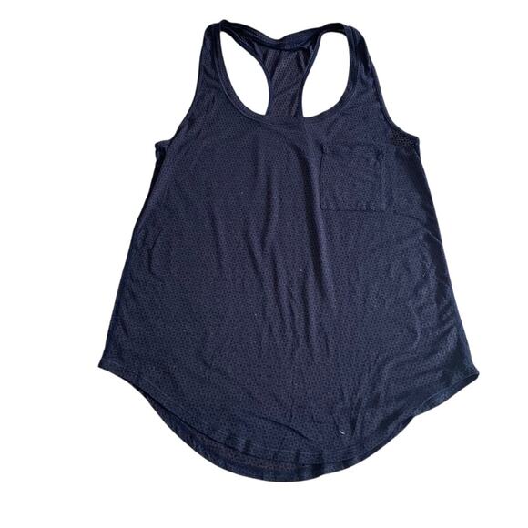 Lululemon Yogi Racerback Pocket Tank Sleeveless black print Size 6 - Picture 1 of 8
